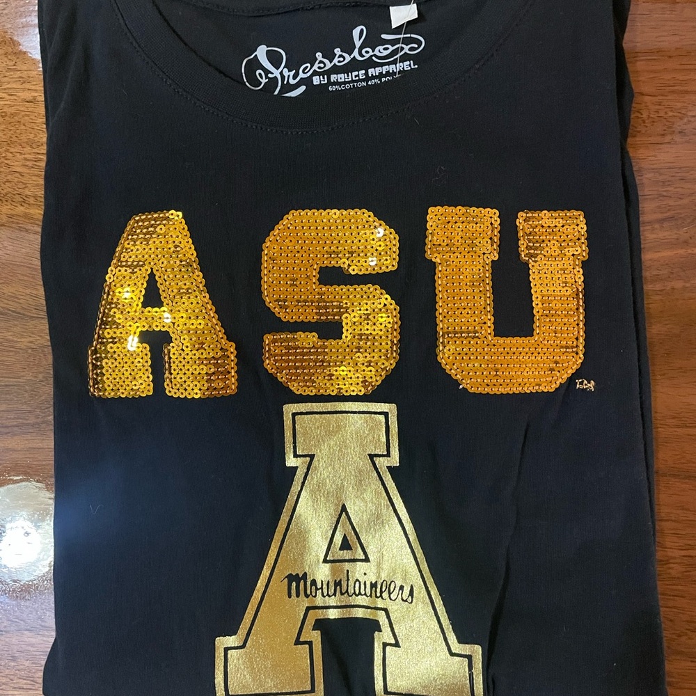 Pressbox Black ASU T-Shirt with Gold Sequins